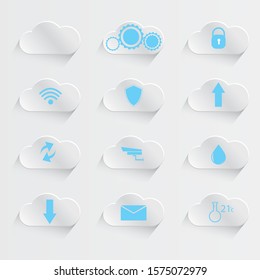 Vector Icons for Cloud Computing