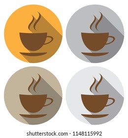 Vector Icons. Coffee icon. Coffee house. Badge in a flat design. For the web concept and mobile devices. Coffee house.