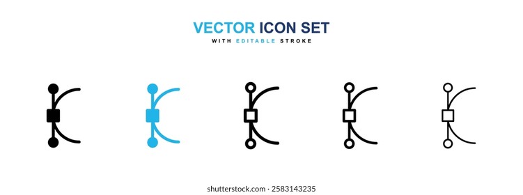 Vector icons vector collection in black and blue colors on white background