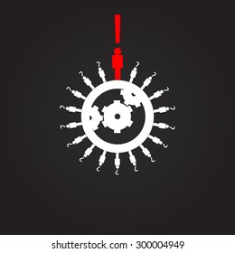 Vector icons collection of people with ideas with the leader