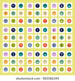 Vector icons collection various symptoms of Zika on the human