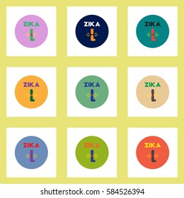 Vector icons collection various symptoms of Zika on the human