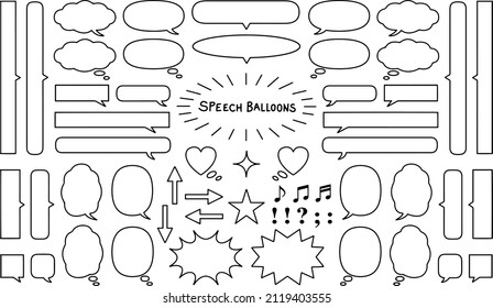 vector icons of comic bubbles