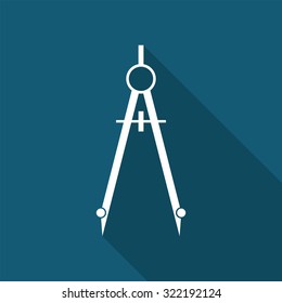 Vector icons compass, divider, dividers flat design
