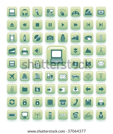 vector icons. computers, photo, transport, finance and more