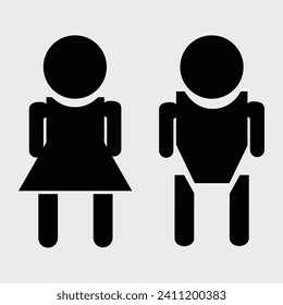 Vector icons concept of black and white male female person image