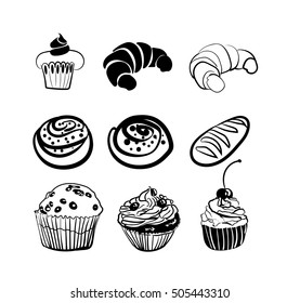 Vector  icons of confectionery.