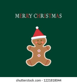 Vector icons with cookies in the shape of a man with the replacement of the background. Greeting card.