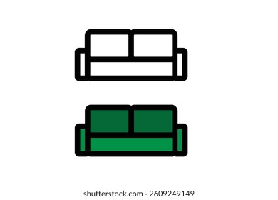 vector icons and couches for interiors.