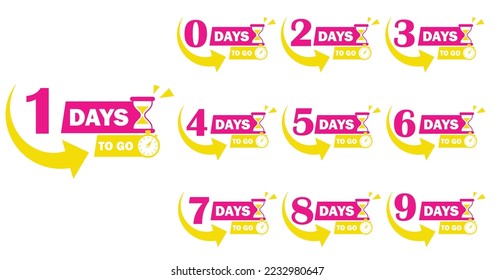 Vector icons for counting days.  The countdown counter icon. Juicy promo offer. A design element for a website, applications and social networks