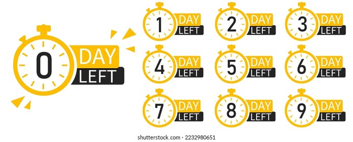 Vector icons for counting days.  The countdown counter icon. Juicy promo offer. A design element for a website, applications and social networks
