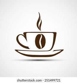 Vector icons to a cup of coffee