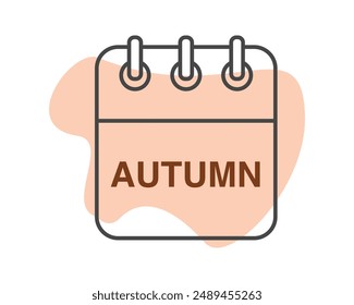 Vector of icons. Daily, monthly, yearly calendar icon. Seasons of the year autumn.