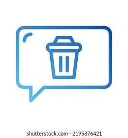 Vector Icons Delete Message Lineal Gradient Style. Pixel Perfect and Editable Stroke.
