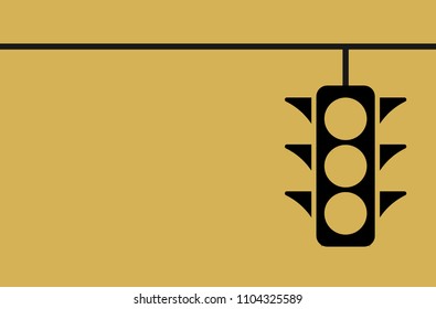 Vector Icons depicting typical horizontal traffic signals with red light above green and yellow