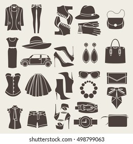 Vector icons design concept of fashion look