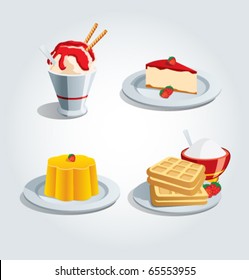 Vector icons desserts