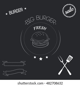 Vector icons of different burgers
