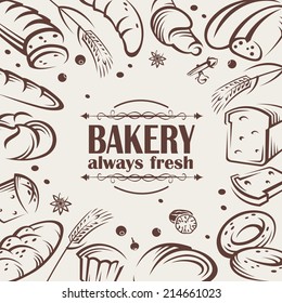 vector icons of different kinds of bread