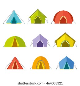 Collection Camping Tent Vector Icons Isolated Stock Vector (Royalty ...