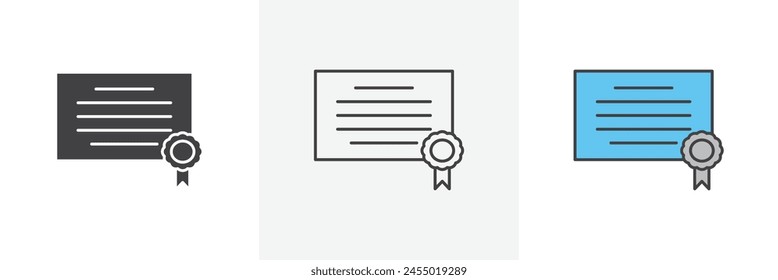 Vector Icons for Diplomas and Academic Certificates