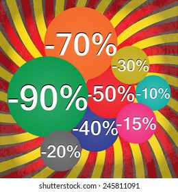 Vector icons of discounts