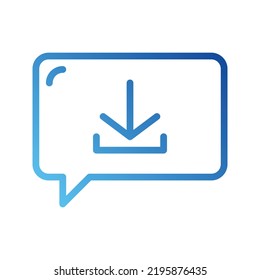 Vector Icons Download Message Lineal Gradient Style. Pixel Perfect and Editable Stroke.
