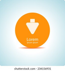 Vector icons "download" on the topic office, on an orange circle