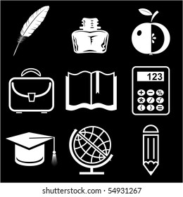 Vector icons of education