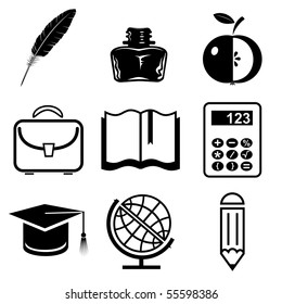 Vector icons of education