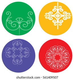 Vector icons with elements of forged products
