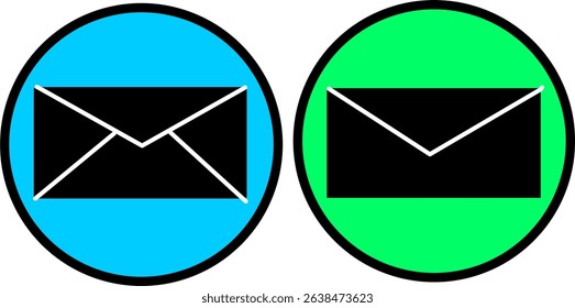Vector icons of email – open and closed envelope styles