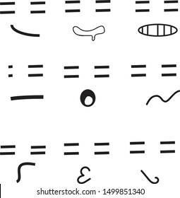Vector icons of emotions"
two sticks". Used for social media and SMS.