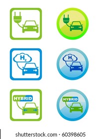 vector icons of environmental  friendly fuel types