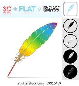 vector icons of feather