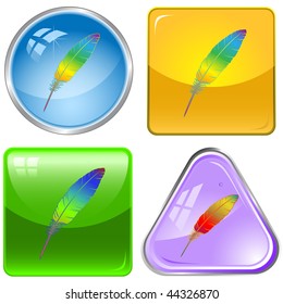 vector icons of  feather