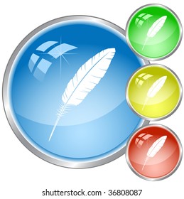 vector icons of feather. All layers are grouped.