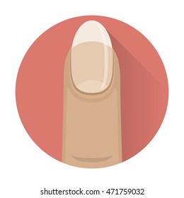 Vector icons of female fingers with long nails for nail salon. Manicure.