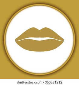 Vector icons of female lips 