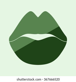 Vector icons of female lips 