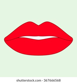 Vector icons of female lips 
