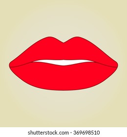 Vector icons of female lips 