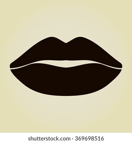 Vector icons of female lips 