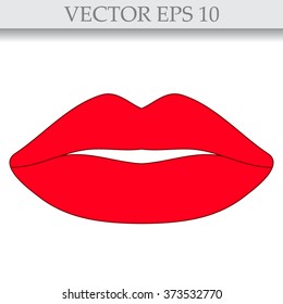 Vector icons of female lips 