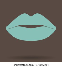 Vector icons of female lips 
