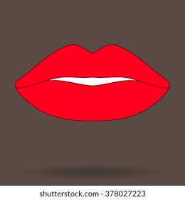 Vector icons of female lips 
