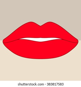 Vector icons of female lips 