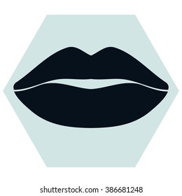 Vector icons of female lips 