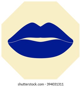 Vector icons of female lips 