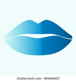 Vector icons of female lips 
